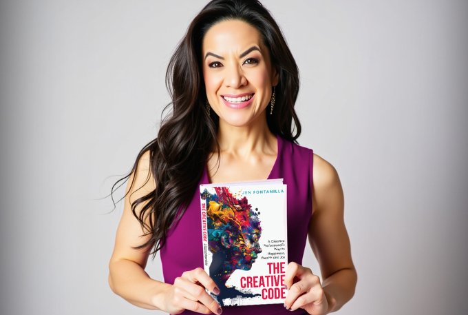 Jen Fontanilla holding The Creative Code